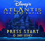 Atlantis The Lost Empire title screen for GameBoy Color